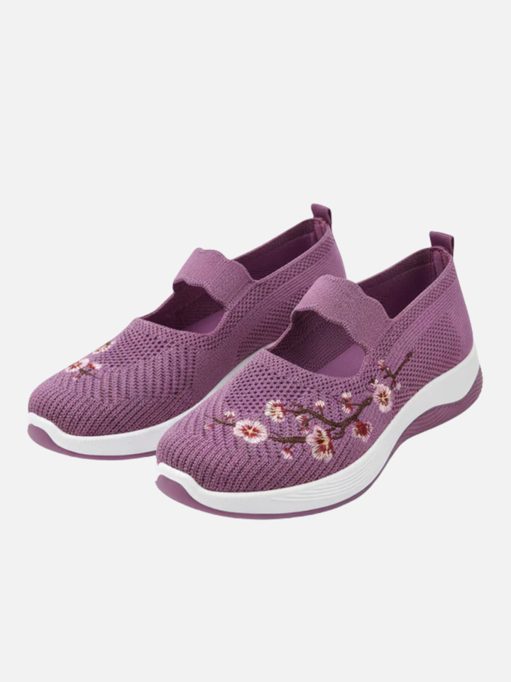 Women's Orthopedic Floral Flats for All-Day Walking Comfort