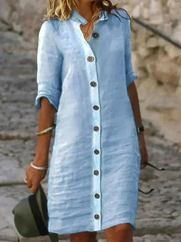 Shirt Dress Relaxed Midi Dress Lightweight Daily Wear