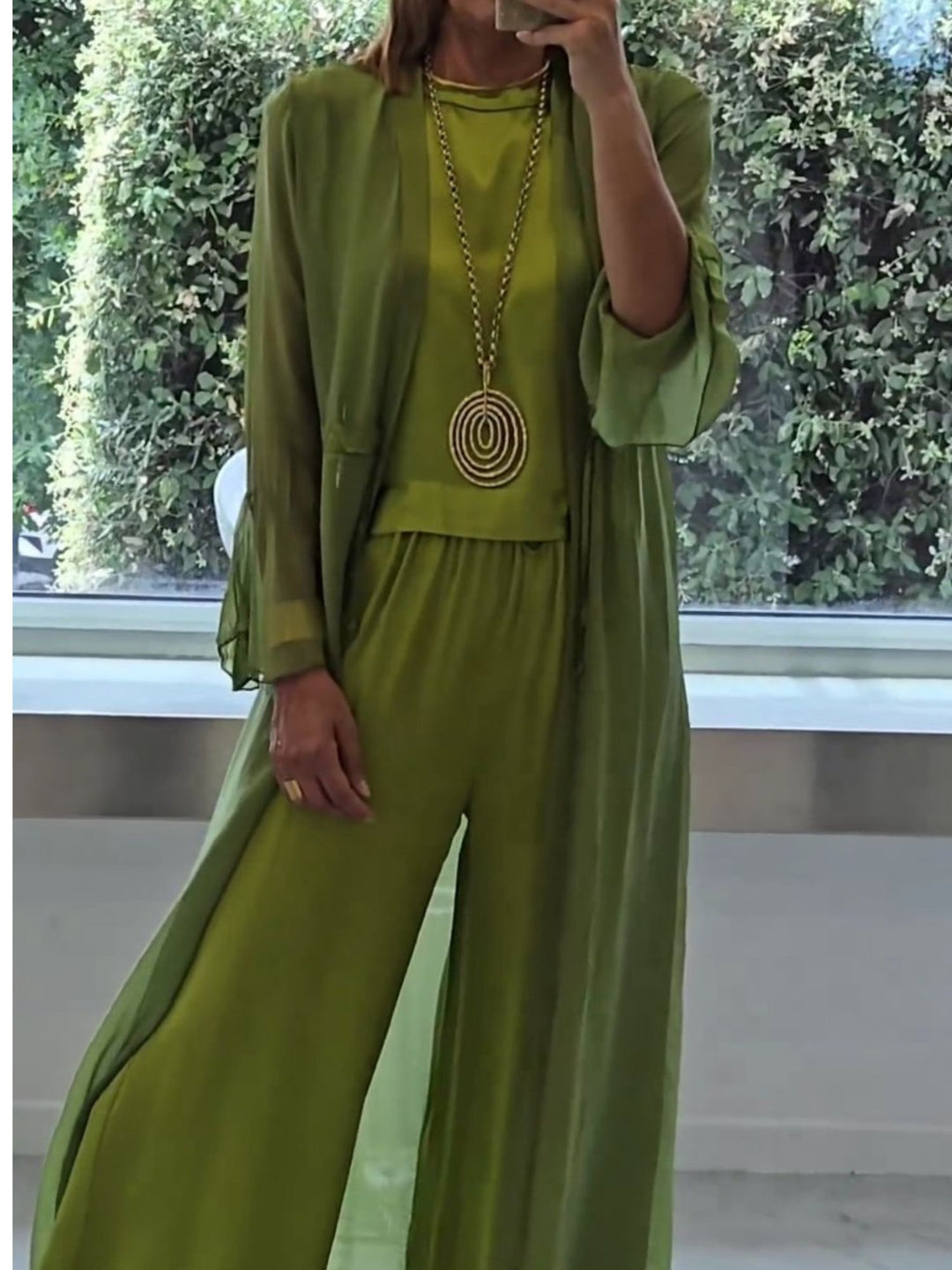 Women Three Piece Set Elegant Casual Outfit with Cardigan