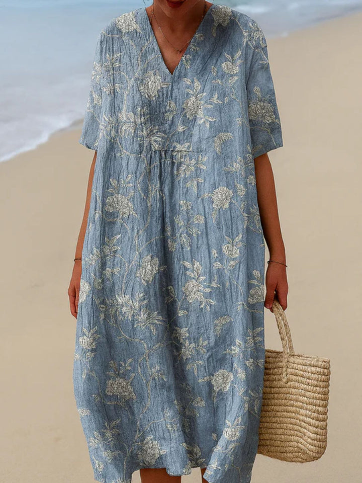 Women’s Floral Midi Dress Lightweight Vacation Outfit