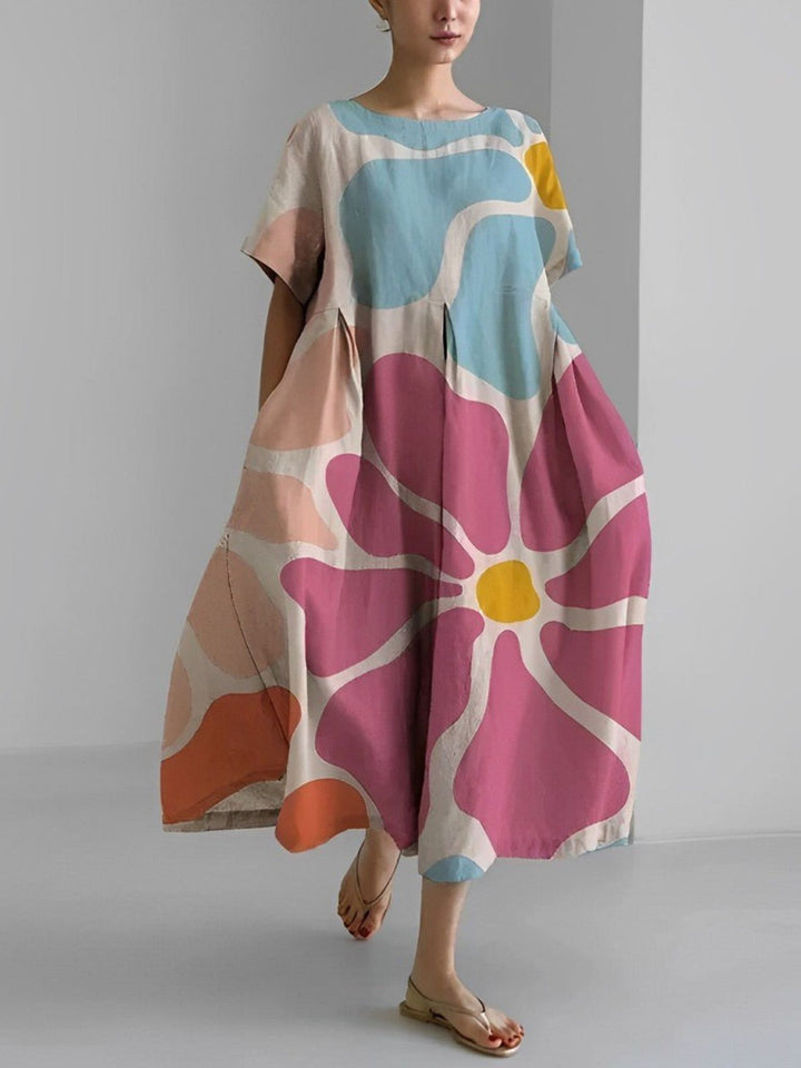 Women’s Floral Summer Dress Lightweight Casual Fit Midi