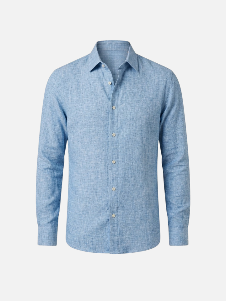 Men’s Linen Shirt Breathable Summer Button-Up Classic Fit