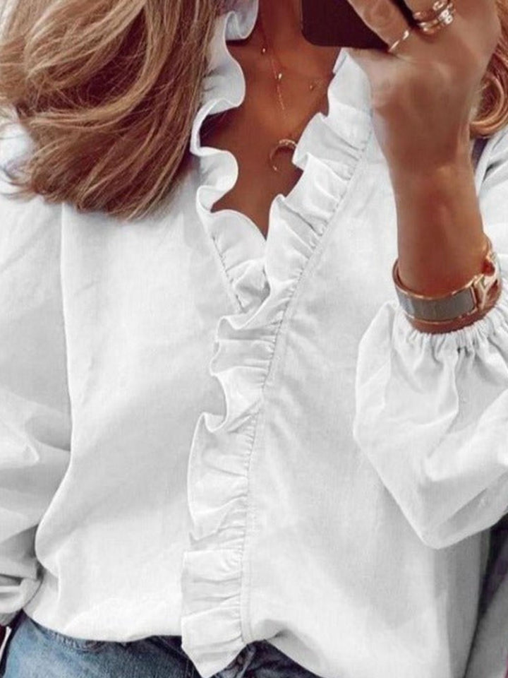 Blouse Soft Stretch V Neck Shirt for Daily Outfits Women
