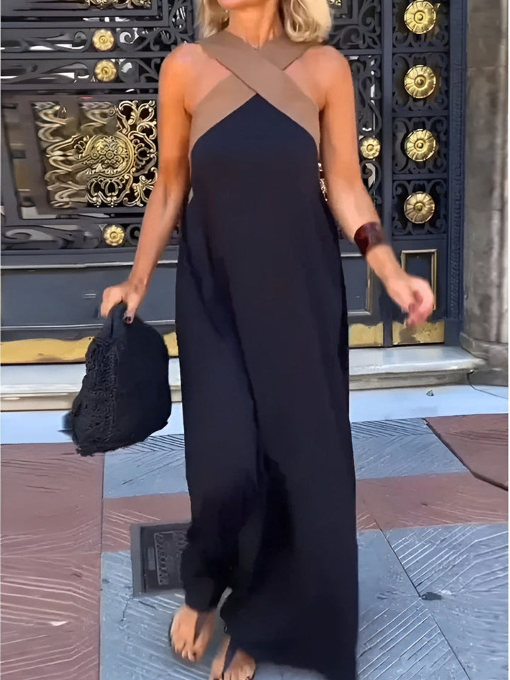 Women’s Cross Neck Summer Dress Lightweight Woven