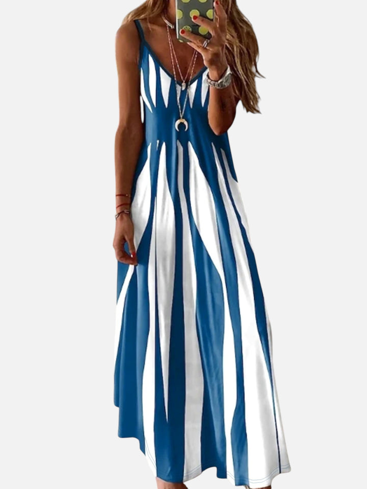Women’s Lightweight Maxi Dress V-Neck Printed Summer Outfit