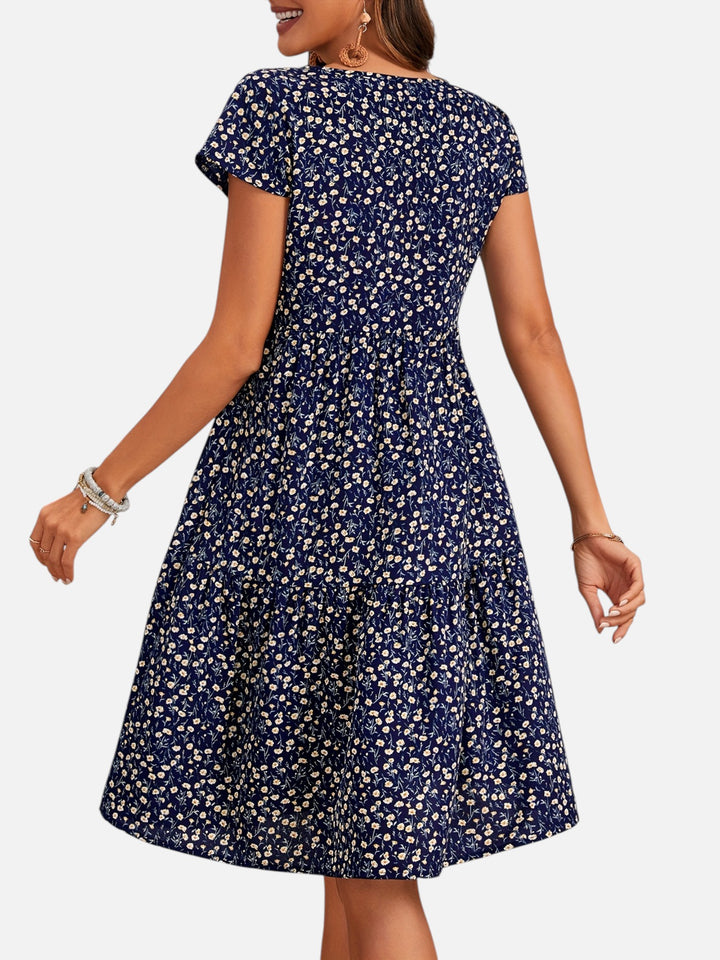 Women's Slim Fit Floral Dress Midi Length Everyday Wear