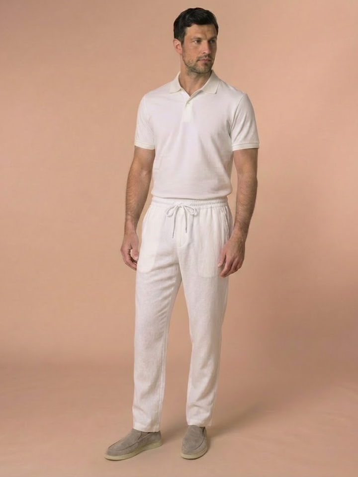 Men’s Lightweight Linen Pants Relaxed Summer Trousers