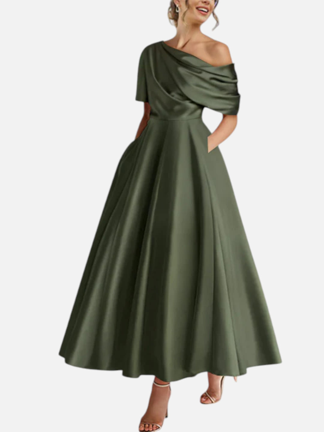 Mother of the Bride Dress A-Line One Shoulder Wedding Formal Gown