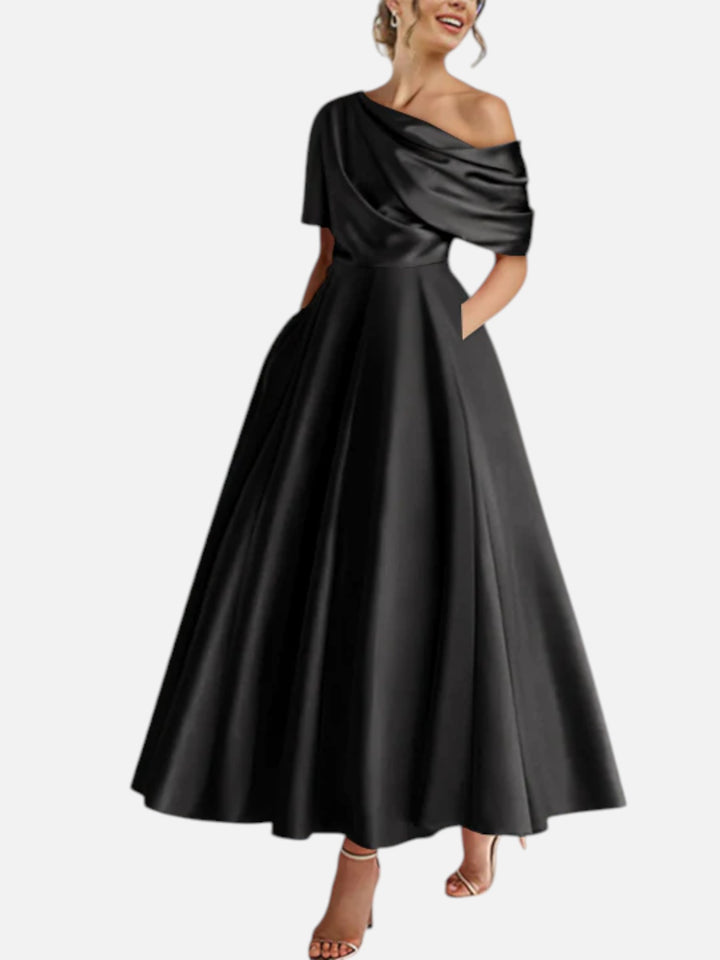 Mother of the Bride Dress A-Line One Shoulder Wedding Formal Gown