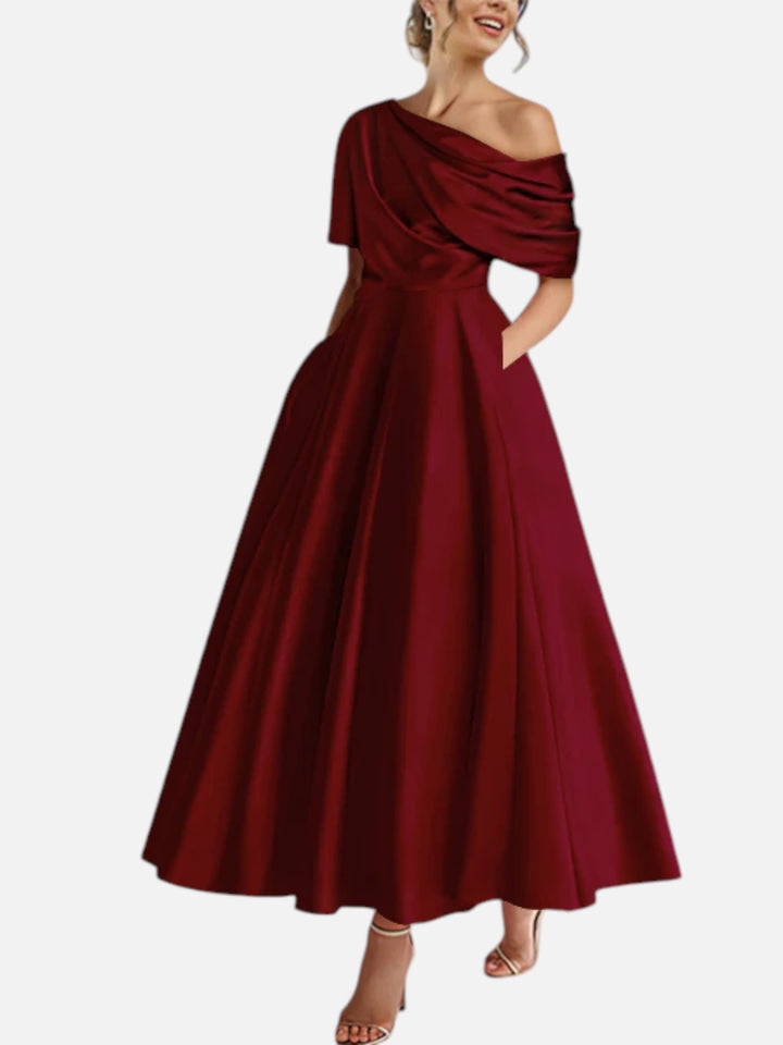 Mother of the Bride Dress A-Line One Shoulder Wedding Formal Gown