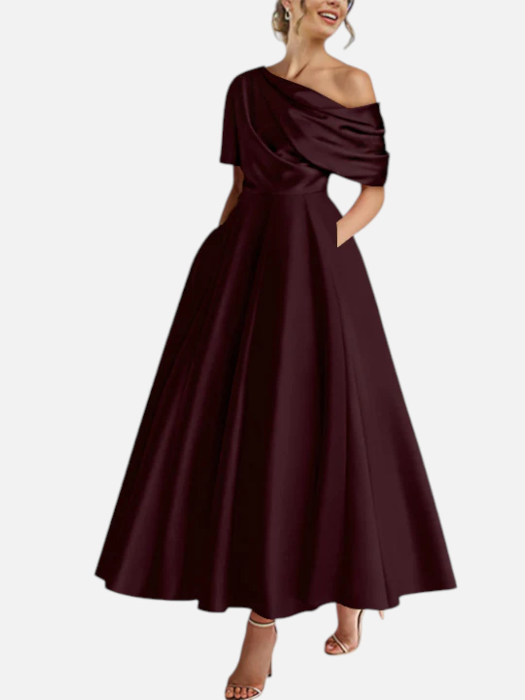 Mother of the Bride Dress A-Line One Shoulder Wedding Formal Gown