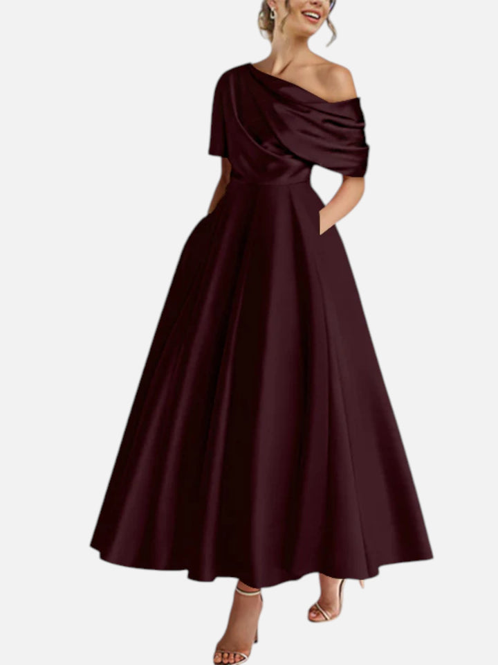 Mother of the Bride Dress A-Line One Shoulder Wedding Formal Gown