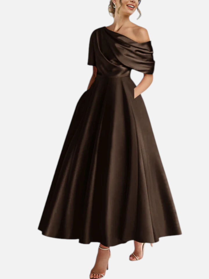 Mother of the Bride Dress A-Line One Shoulder Wedding Formal Gown