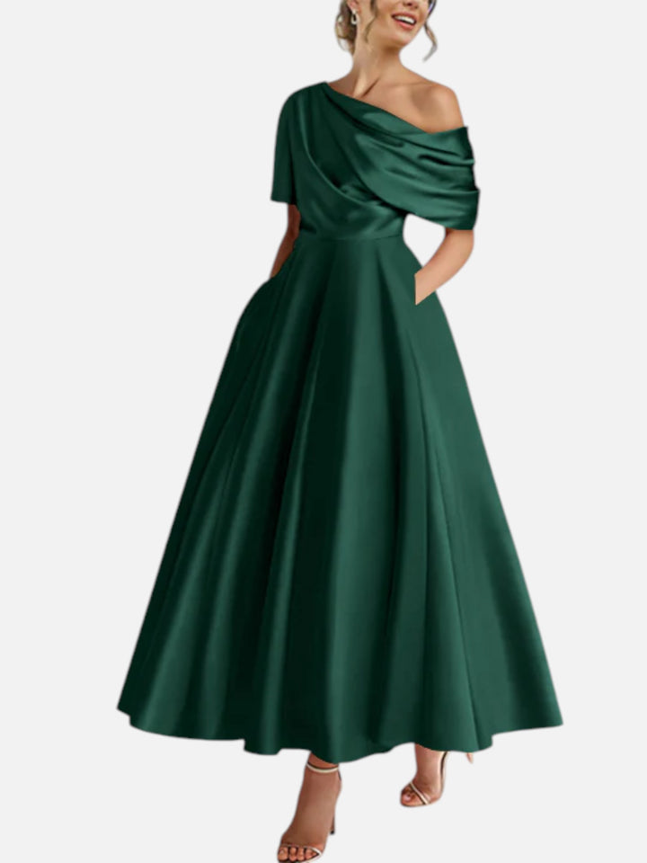 Mother of the Bride Dress A-Line One Shoulder Wedding Formal Gown