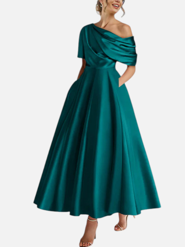 Mother of the Bride Dress A-Line One Shoulder Wedding Formal Gown