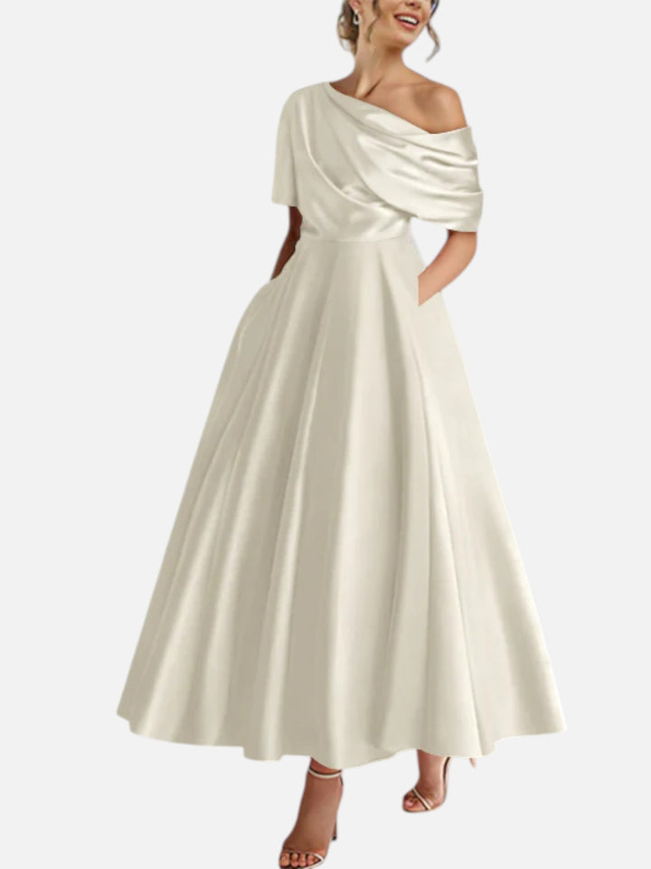 Mother of the Bride Dress A-Line One Shoulder Wedding Formal Gown
