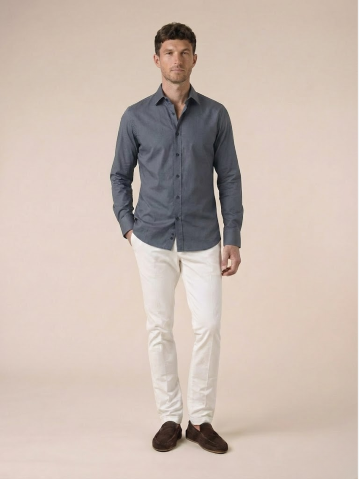 Men’s Premium Cotton Shirt Slim Fit Smart Casual Style