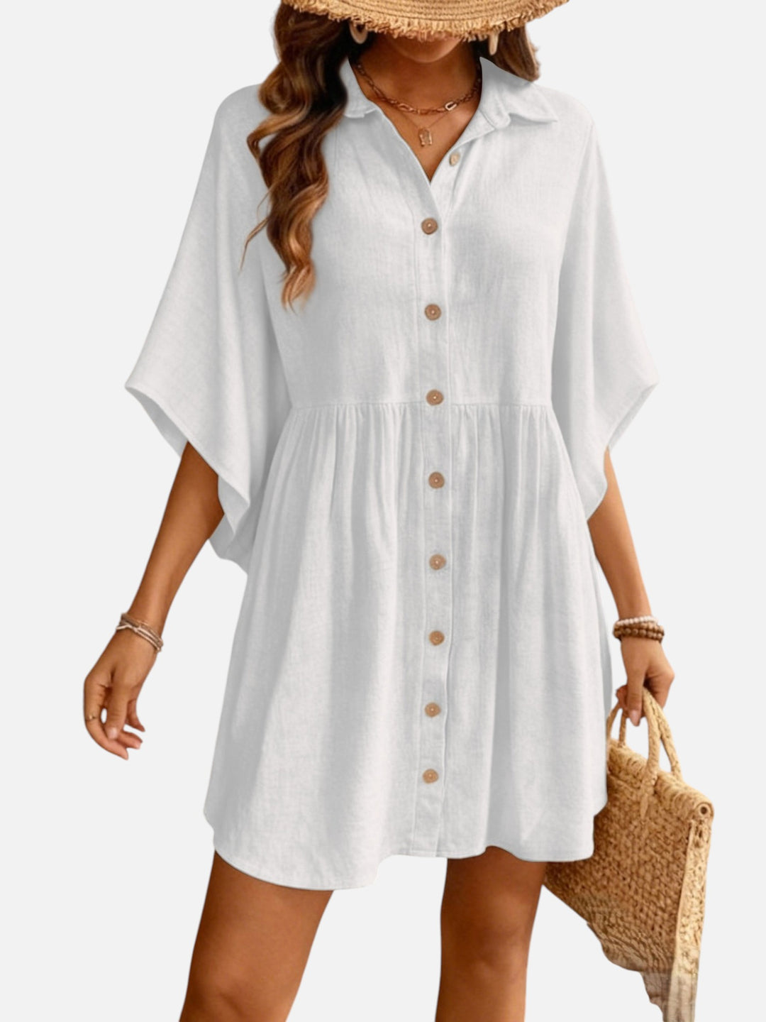 Women's Shirt Dress Cotton Loose Fit Beach Vacation Dress Women