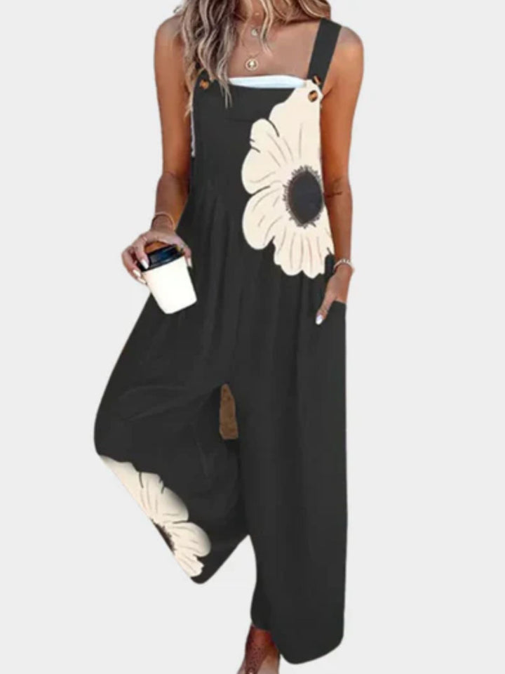 Women printed salopette casual lightweight everyday outfit