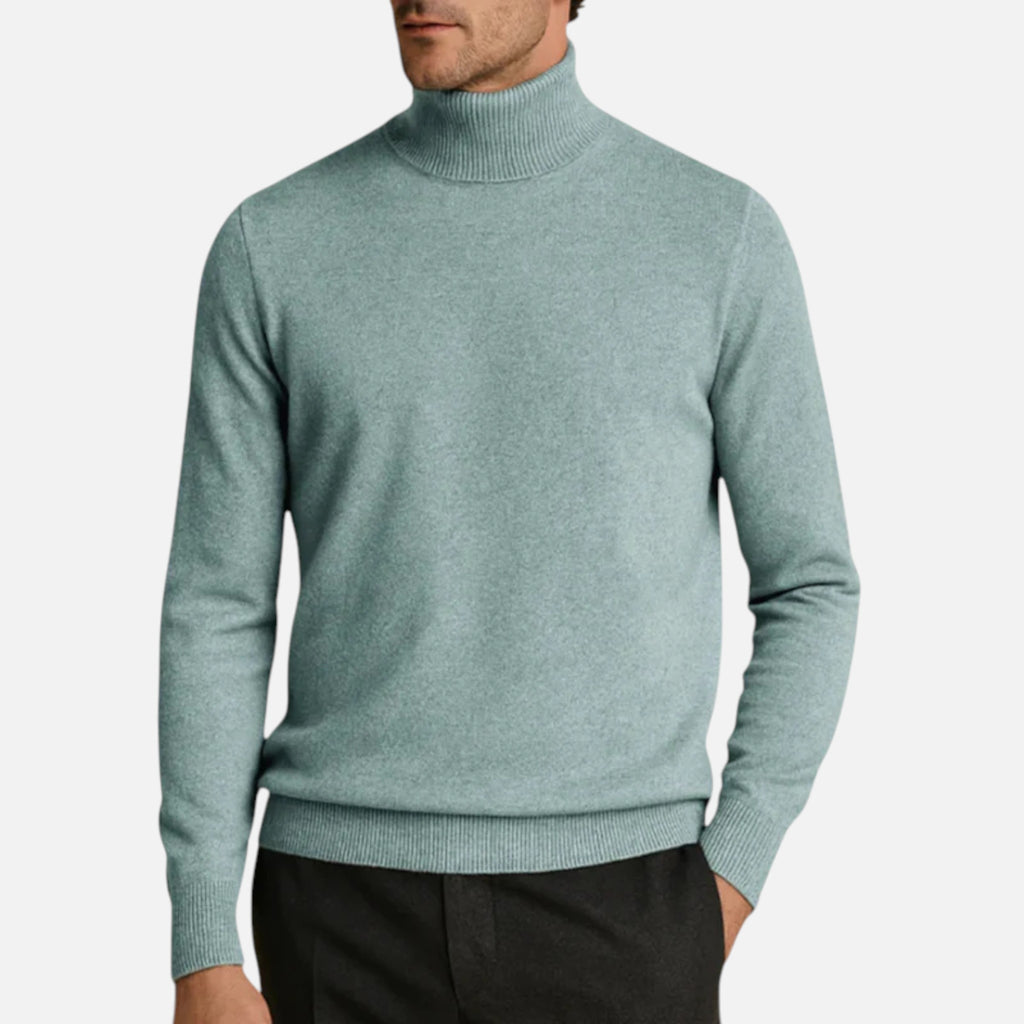 Aurevien | Men’s Fine Knit Turtleneck Jumper – Ivy League Elegance