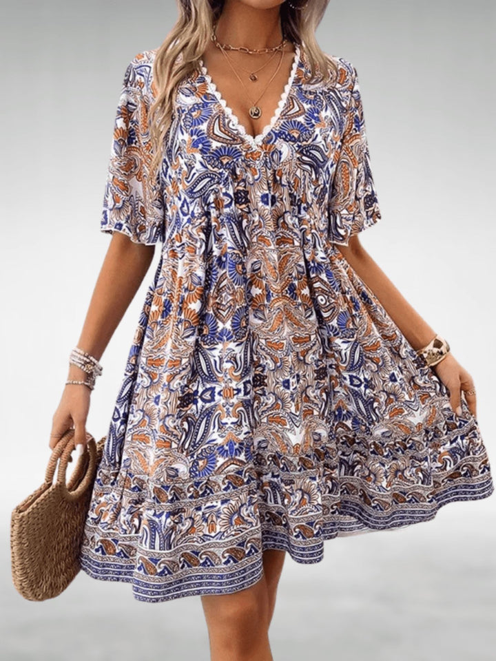 Women’s Boho Swing Dress Lightweight Flowy Summer Outfit