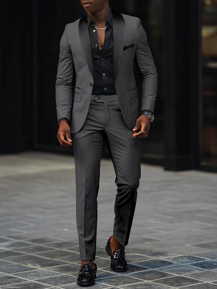 Men’s Wedding Suit Tailored Fit Single Button Formal Wear