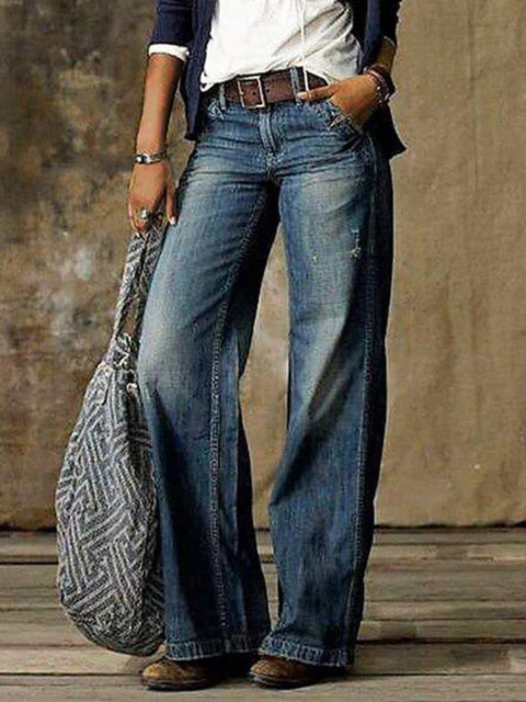Women’s Loose Fit Denim Pants Comfortable Everyday Jeans