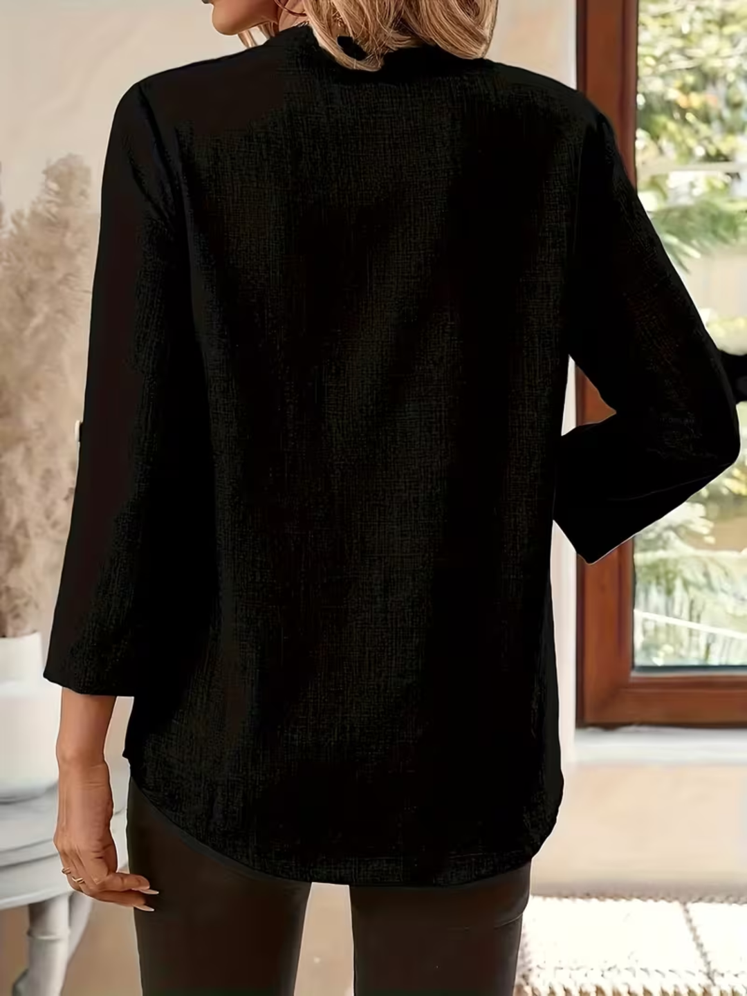Women's Lightweight Cotton V-Neck Top for Casual Daily Wear
