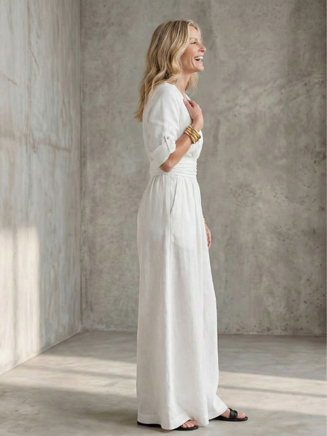 Women Full Length Jumpsuit Cross Bodice Soft Fabric Casual Elegant Wear