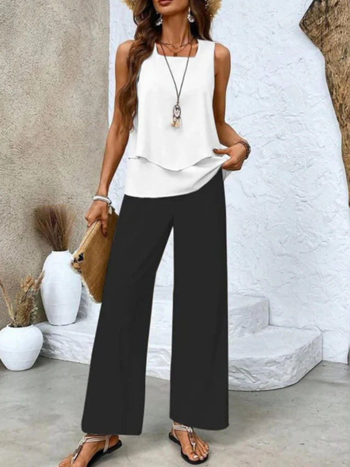 Women’s Summer Outfit Set Lightweight Two Piece Travel Wear