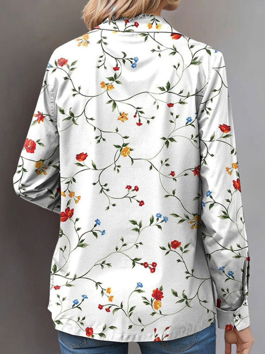 Shirt Women’s Floral Button Blouse for Casual Everyday Wear