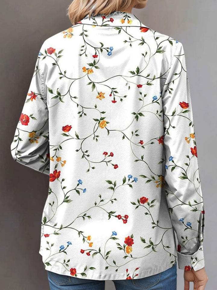 Shirt Women’s Floral Button Blouse for Casual Everyday Wear
