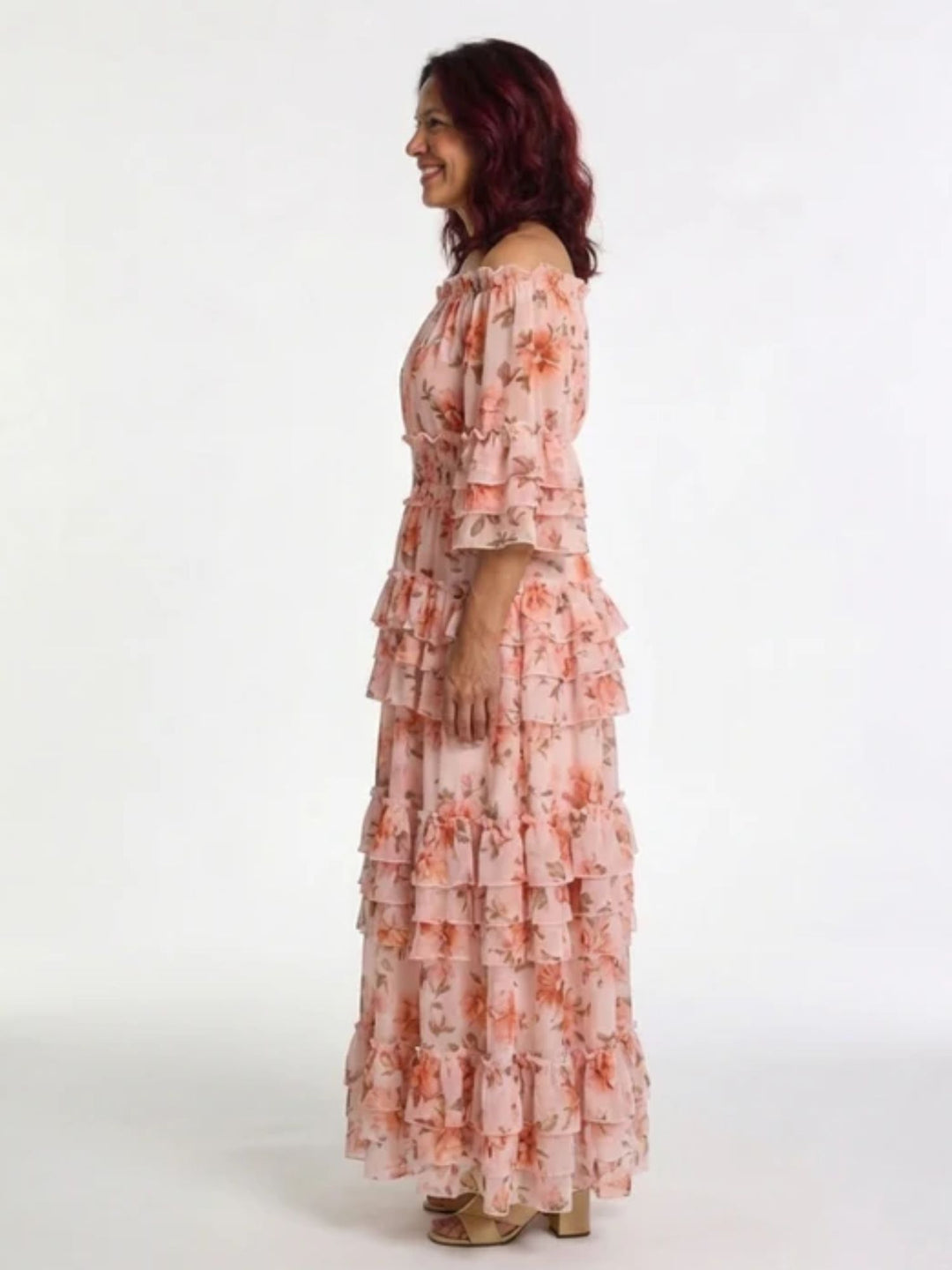 Women’s Summer Maxi Dress Airy Floral Off Shoulder Vacation Wear