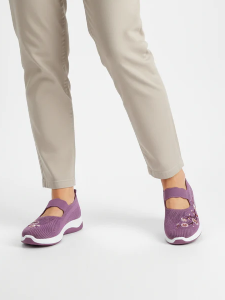Women's Orthopedic Floral Flats for All-Day Walking Comfort