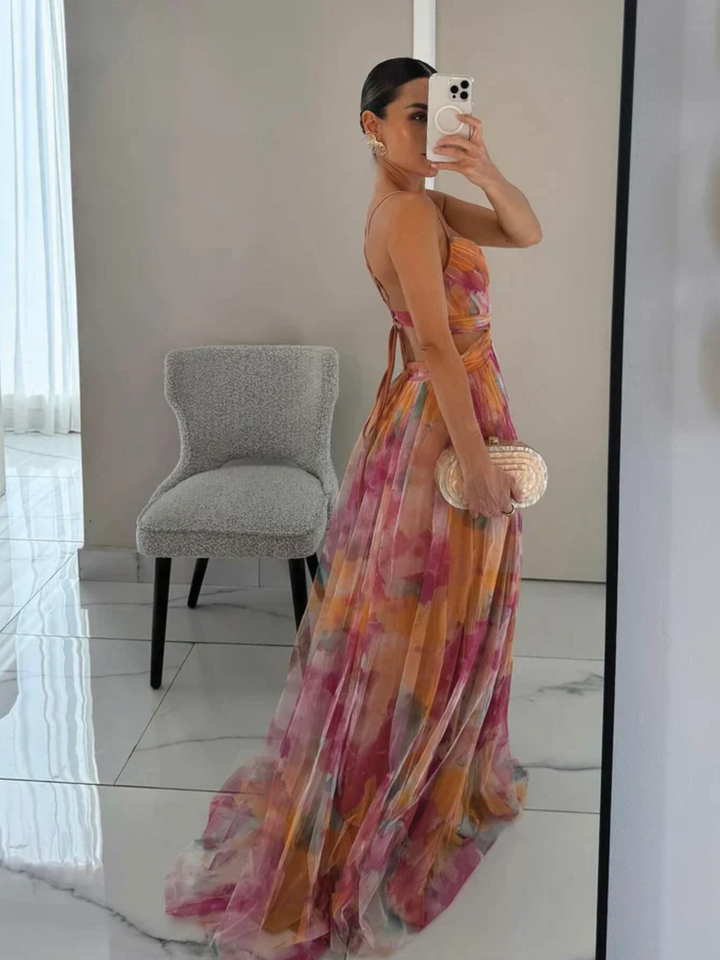 Women’s Floral Maxi Dress for Wedding Guest Lightweight Elegant