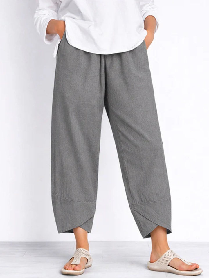 Women’s Linen Cropped Pants Loose Fit Summer Comfort Lightweight