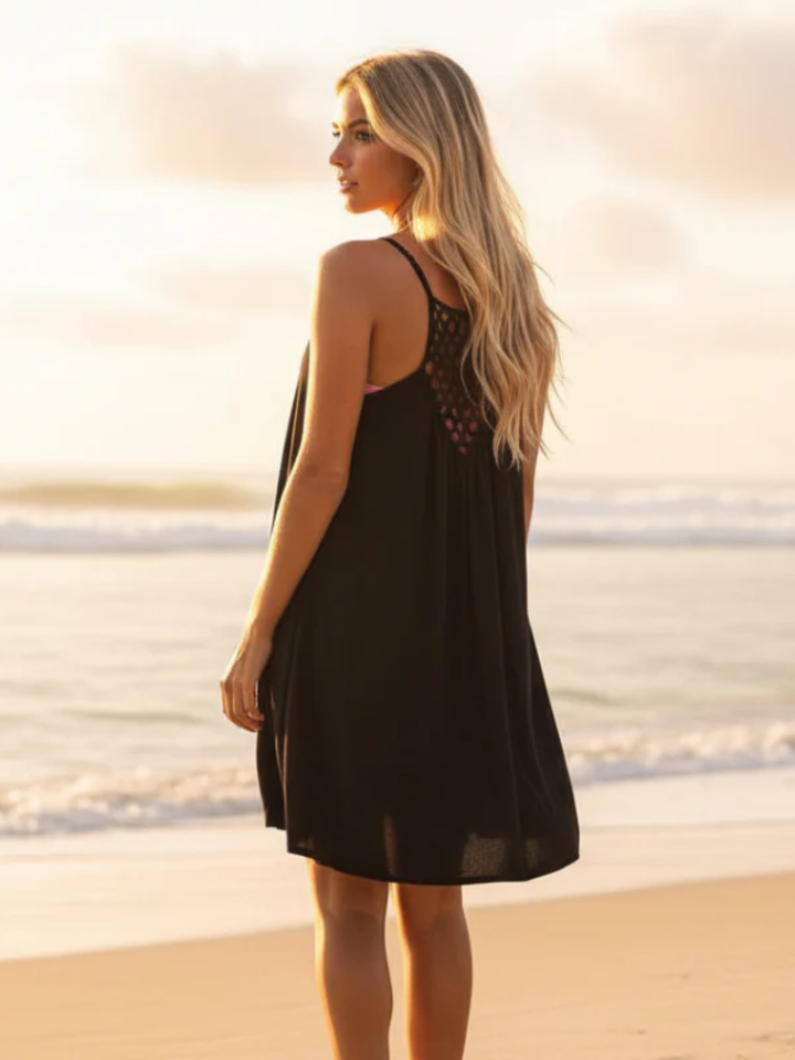 Women's Sheer Beach Cover Up Dress Spaghetti Strap Above Knee