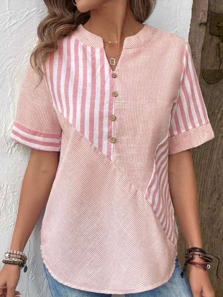 Blouse Women Striped Casual Top for Everyday Comfort Wear