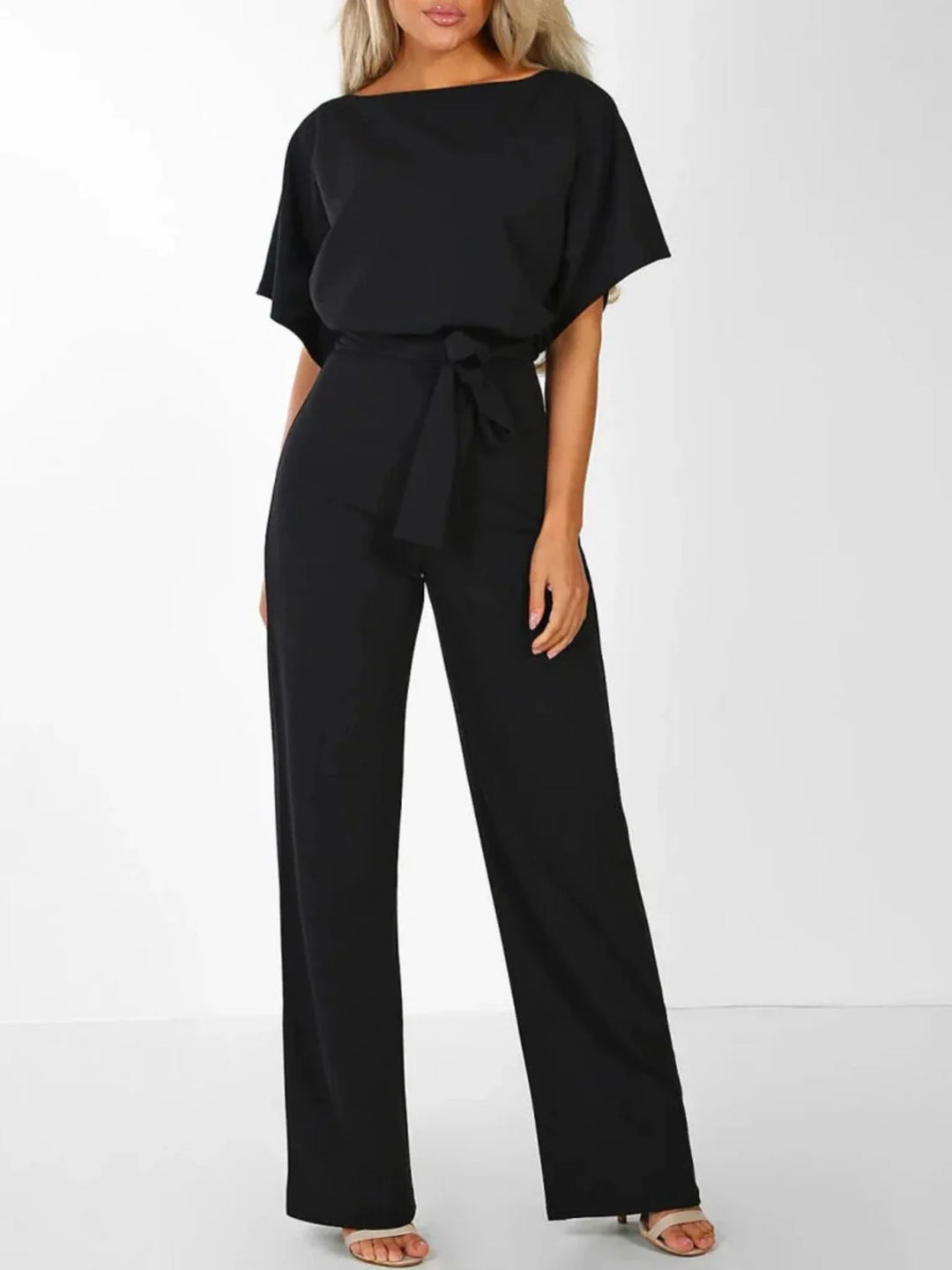Women’s Slim Fit Jumpsuit with Adjustable Lace Waist