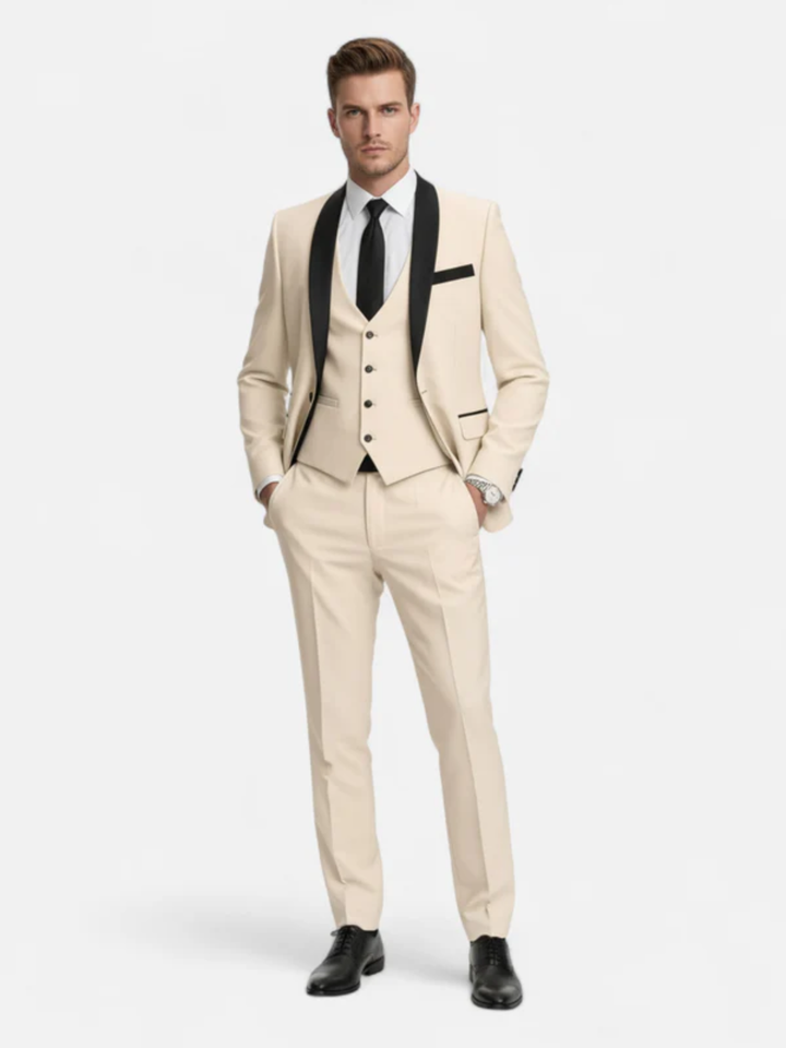 Men's slim fit tuxedo suit for wedding and formal events