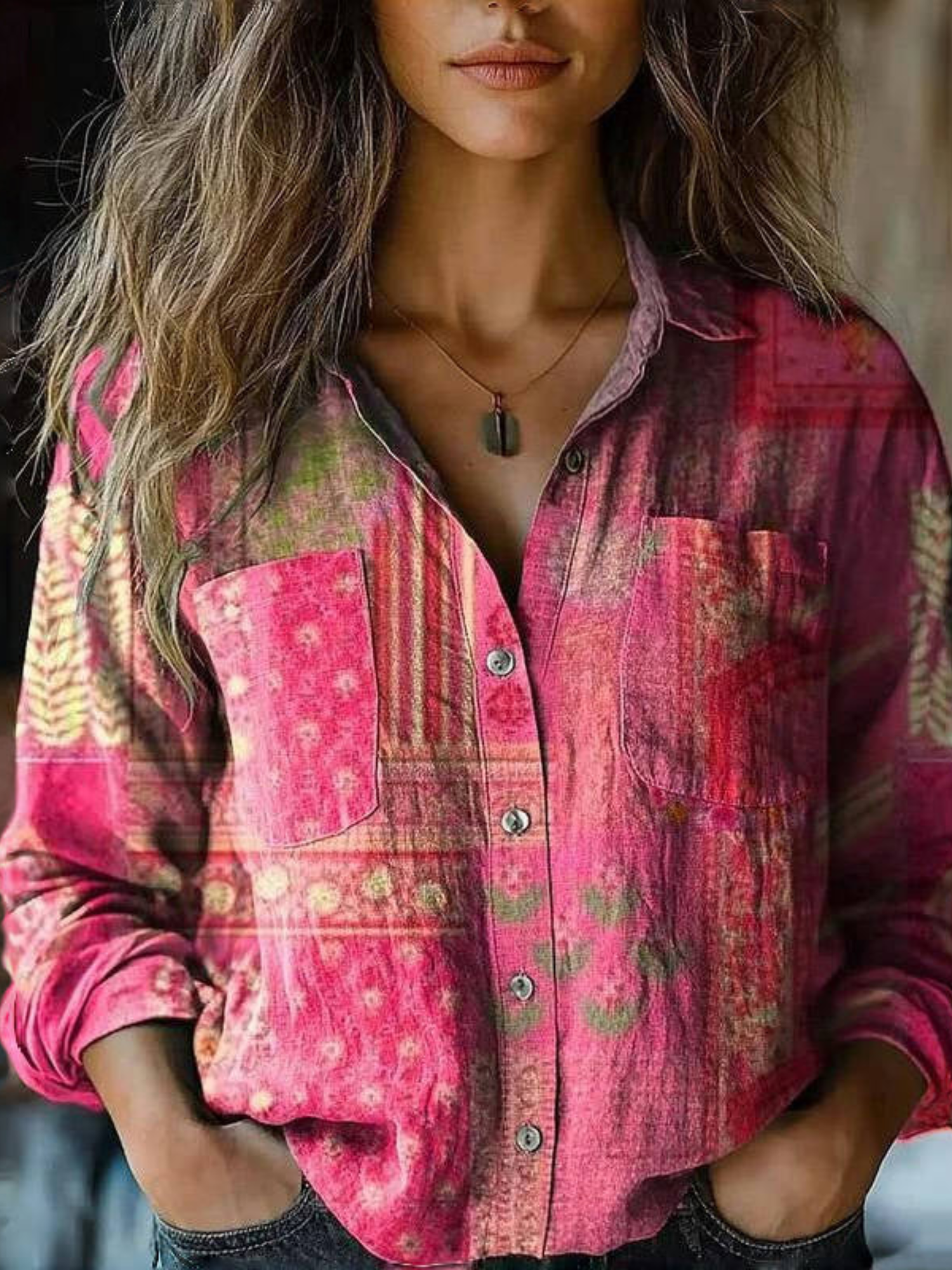 Women’s Bohemian Blouse Cotton Lightweight Spring Summer Elegant