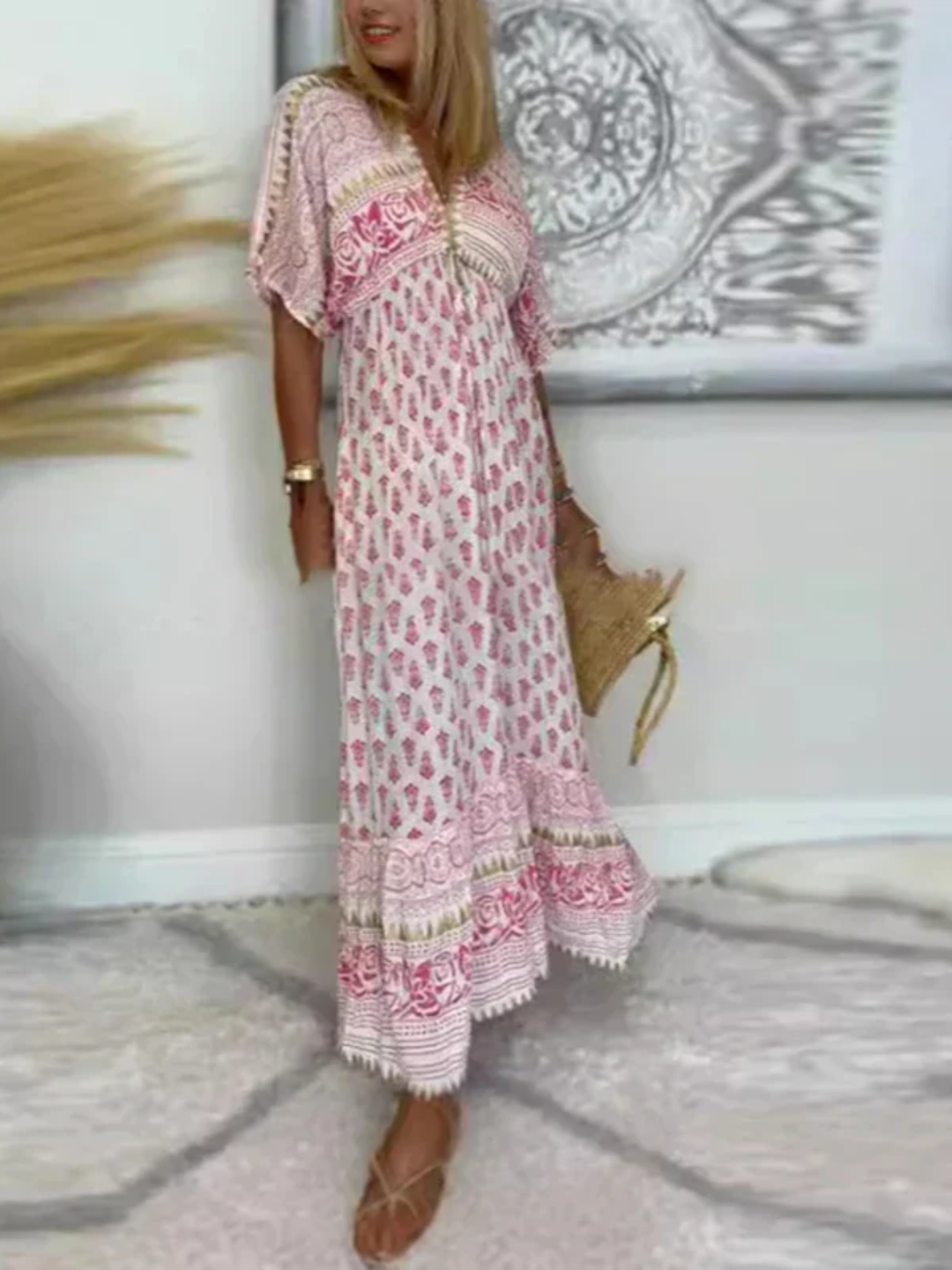 Women’s Boho Maxi Dress for Summer Vacation and Beach Wear
