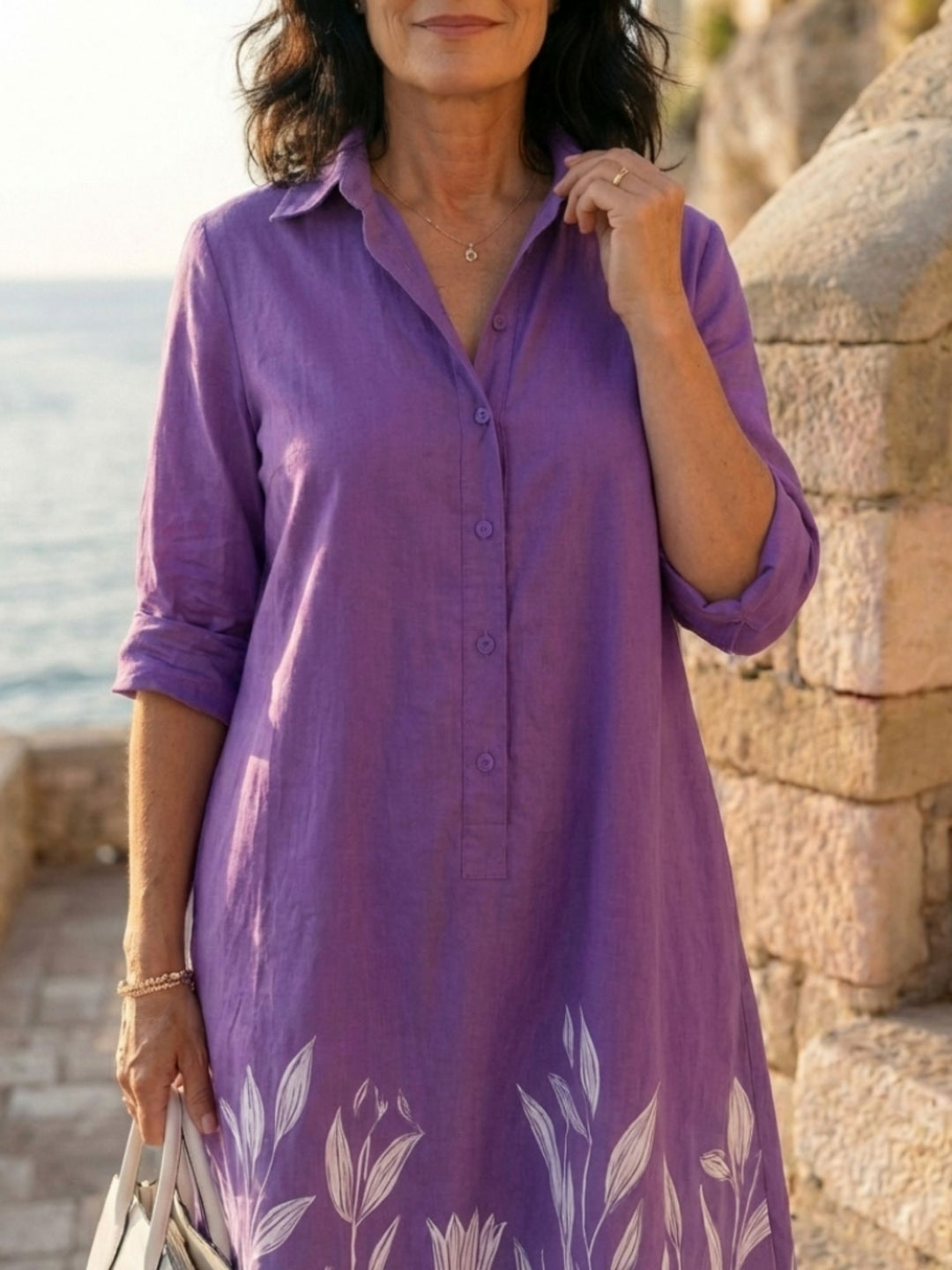 Relaxed Fit Midi Dress Women Easy Travel Summer Outfit