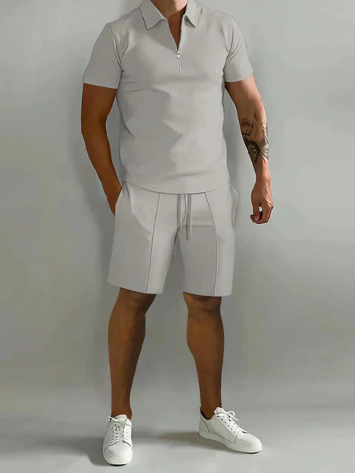 Men’s Summer Polo and Shorts Set Lightweight Breathable Outfit