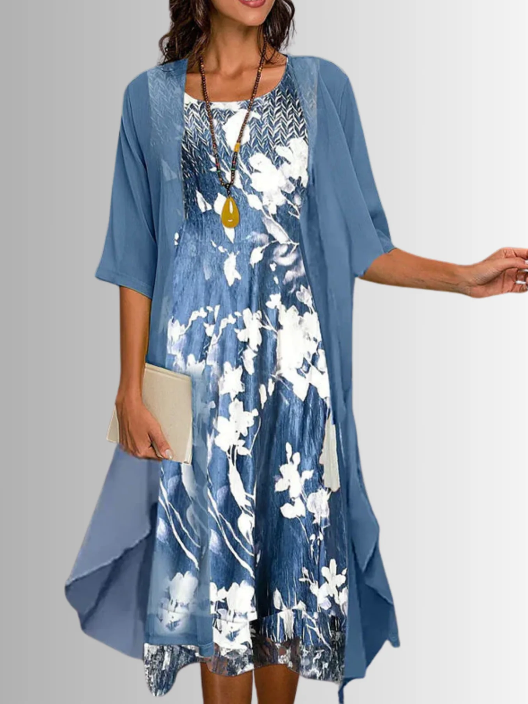 Women's summer midi dress lightweight layered for warm weather