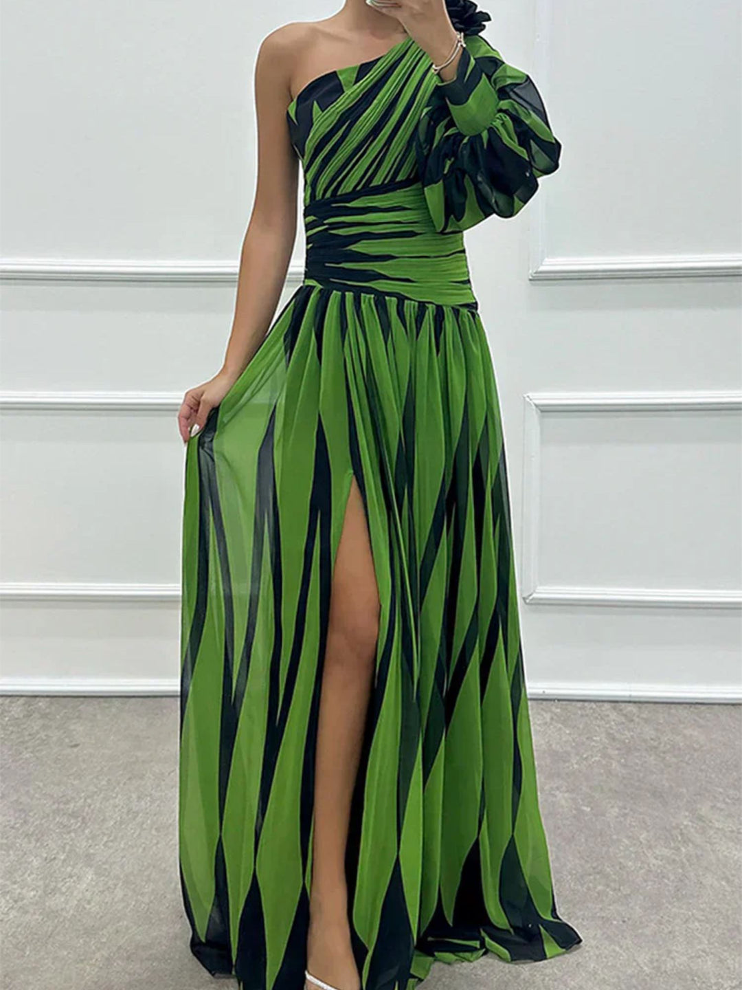 One-Shoulder Maxi Dress for Summer Events Elegant Evening Style