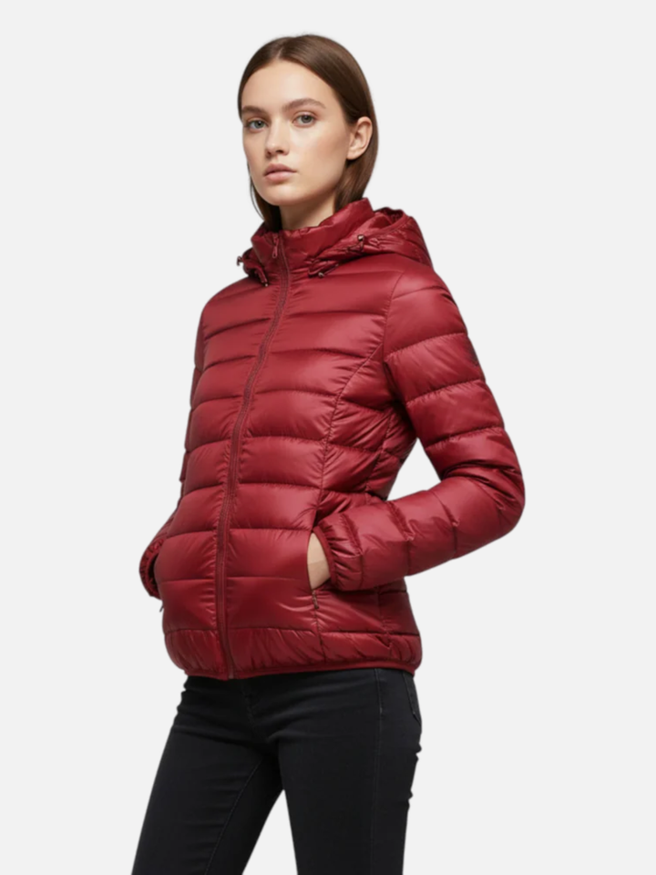 Women's Lightweight Down Jacket Hooded for Spring Weather
