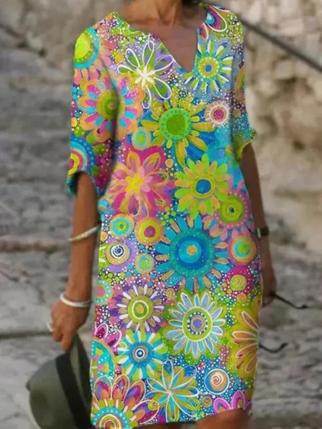 Floral Midi Dress for Summer Brunch Lightweight Flowy Fit