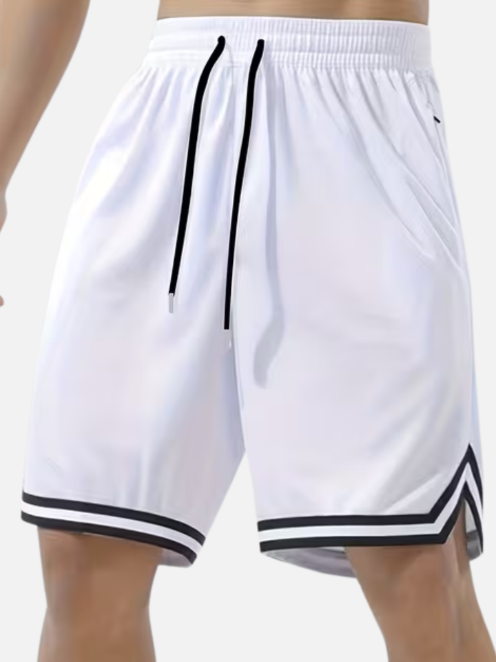 Men’s striped cropped shorts with pockets for summer casual wear