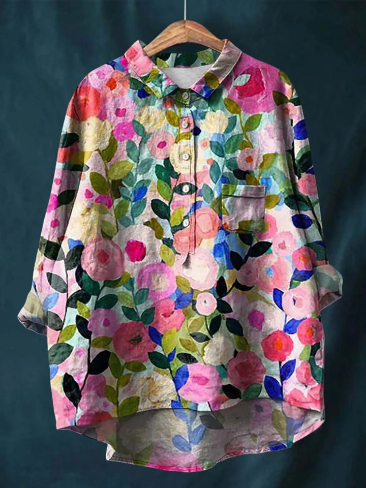 Blouse Women’s Floral Summer Shirt For Work Casual Wear